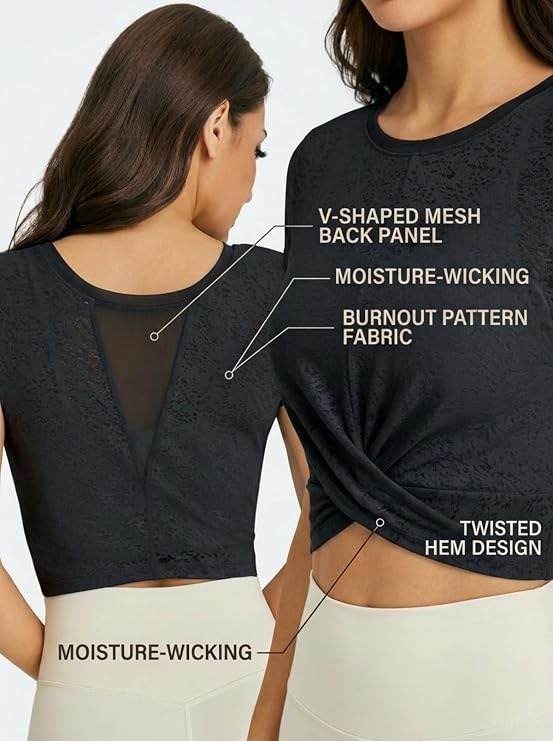 MOFEE Airy Short Sleeve Studio Tee in Black