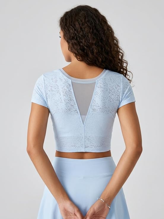 MOFEE Airy Short Sleeve Studio Tee in Blue