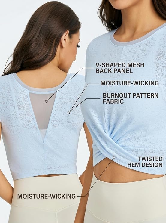 MOFEE Airy Short Sleeve Studio Tee in Blue