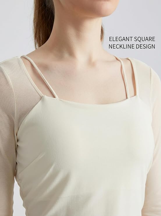 MOFEE Sheer Mesh Ballet Cover-Up Top in White
