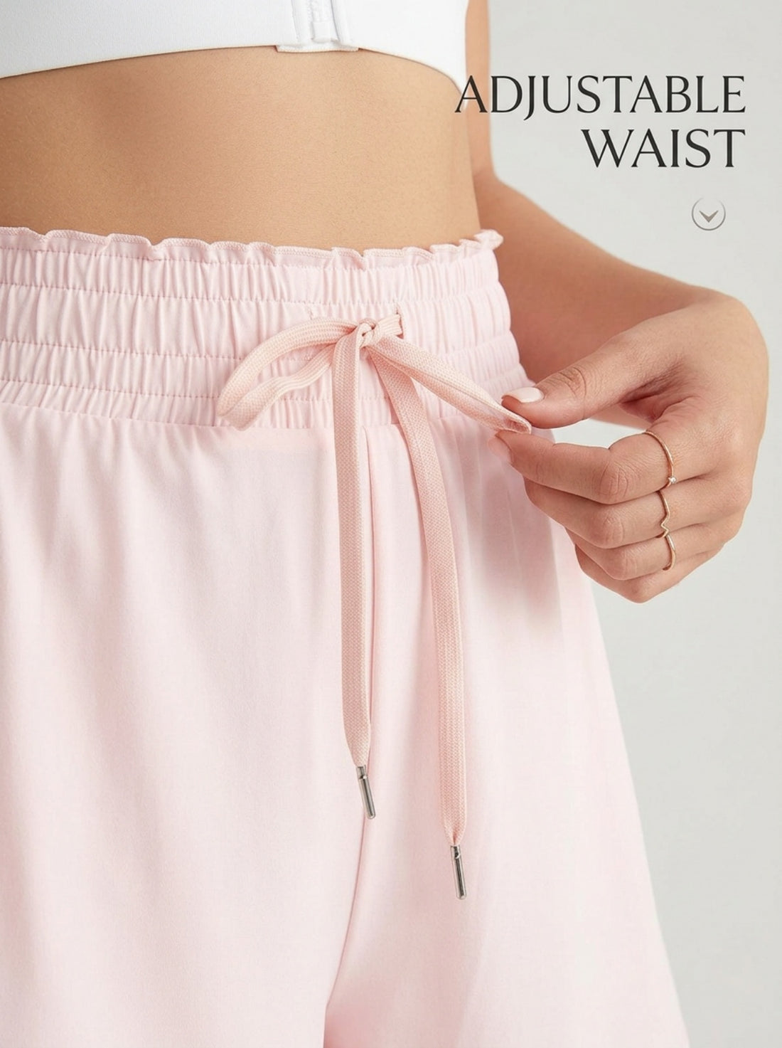 MOFEE Adjustable Waist Studio Shorts in Pink
