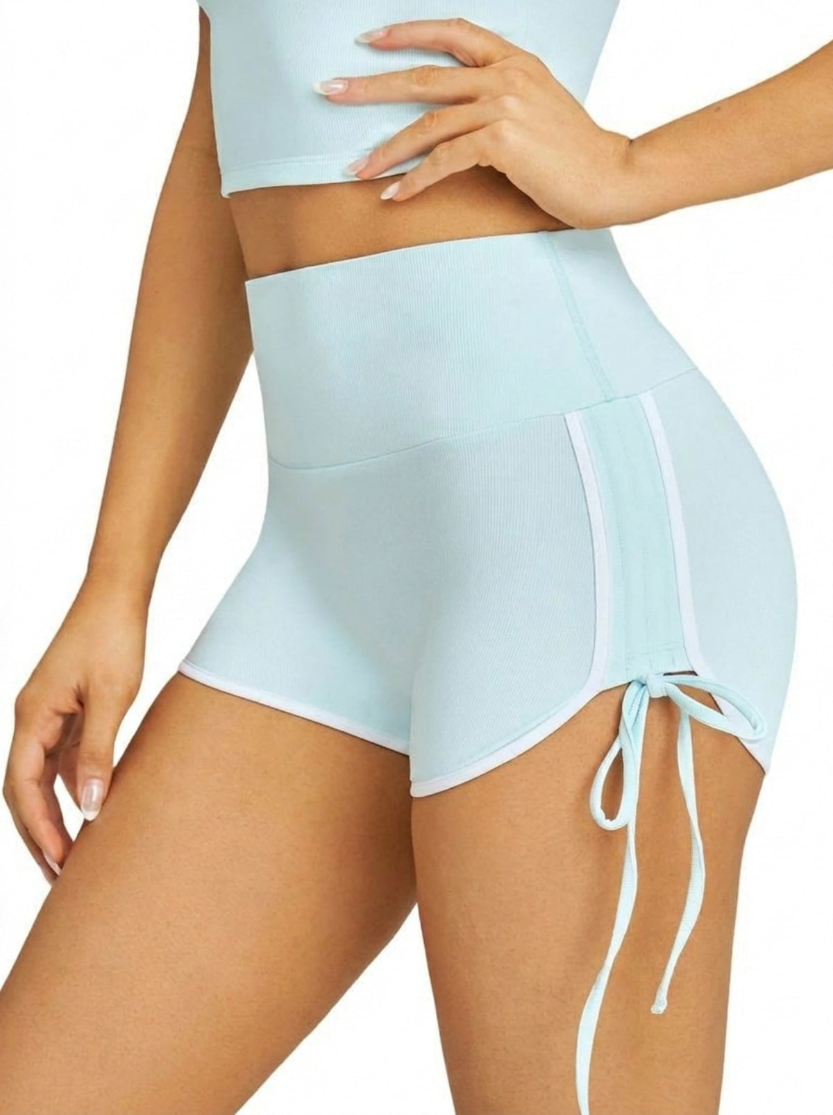 MOFEE Sculpt High-Waist Biker Shorts in Blue
