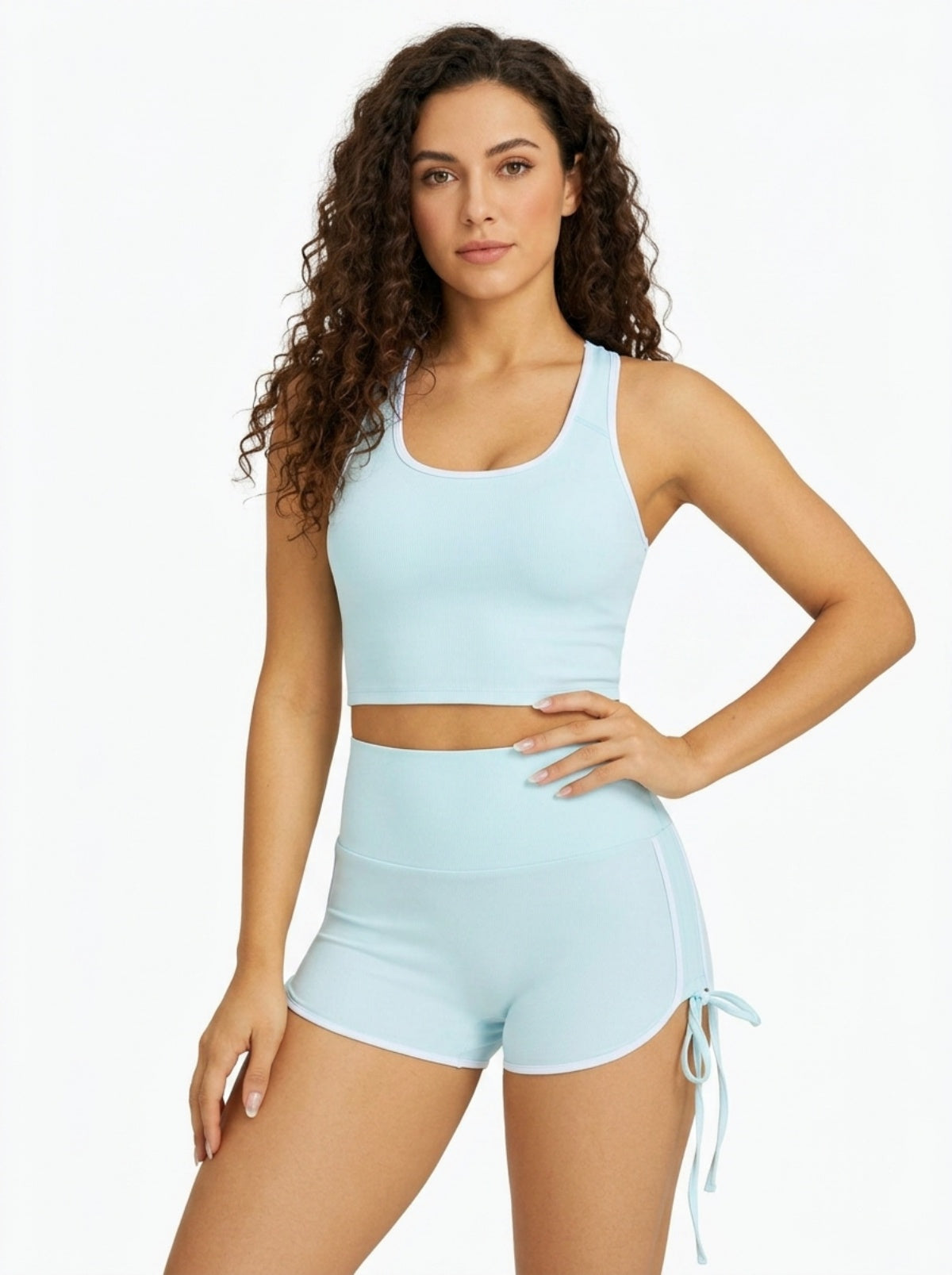 MOFEE Sculpt High-Waist Biker Shorts in Blue