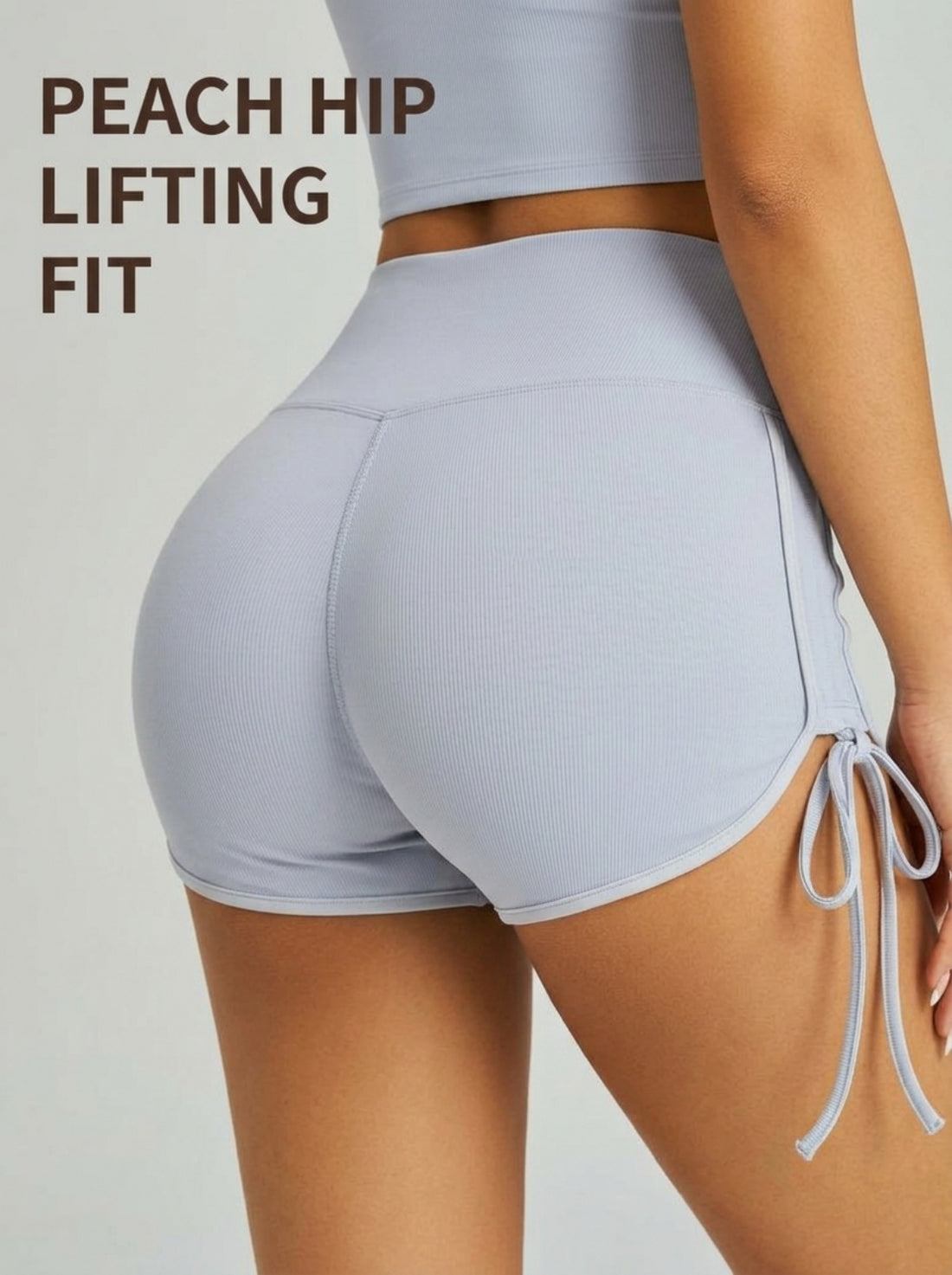 MOFEE Sculpt High-Waist Biker Shorts in Soft Gray