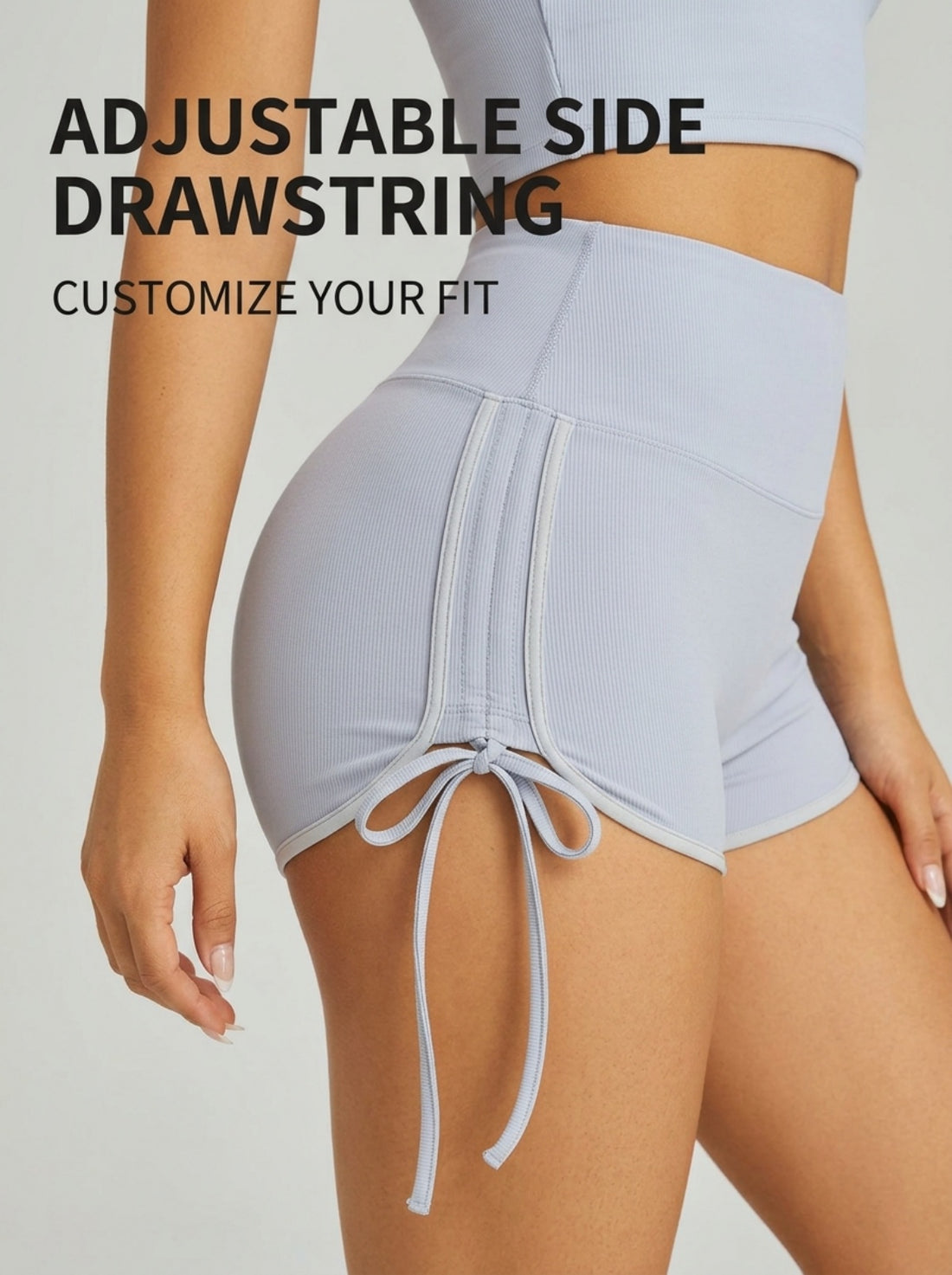 MOFEE Sculpt High-Waist Biker Shorts in Soft Gray