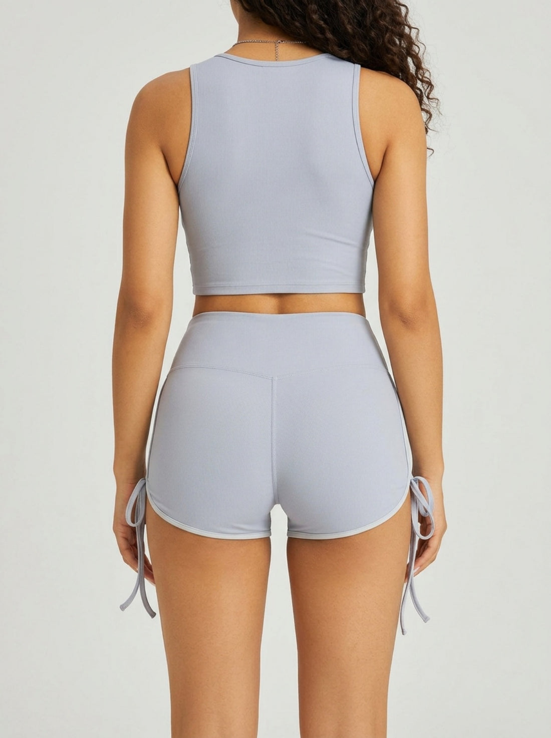 MOFEE Sculpt High-Waist Biker Shorts in Soft Gray