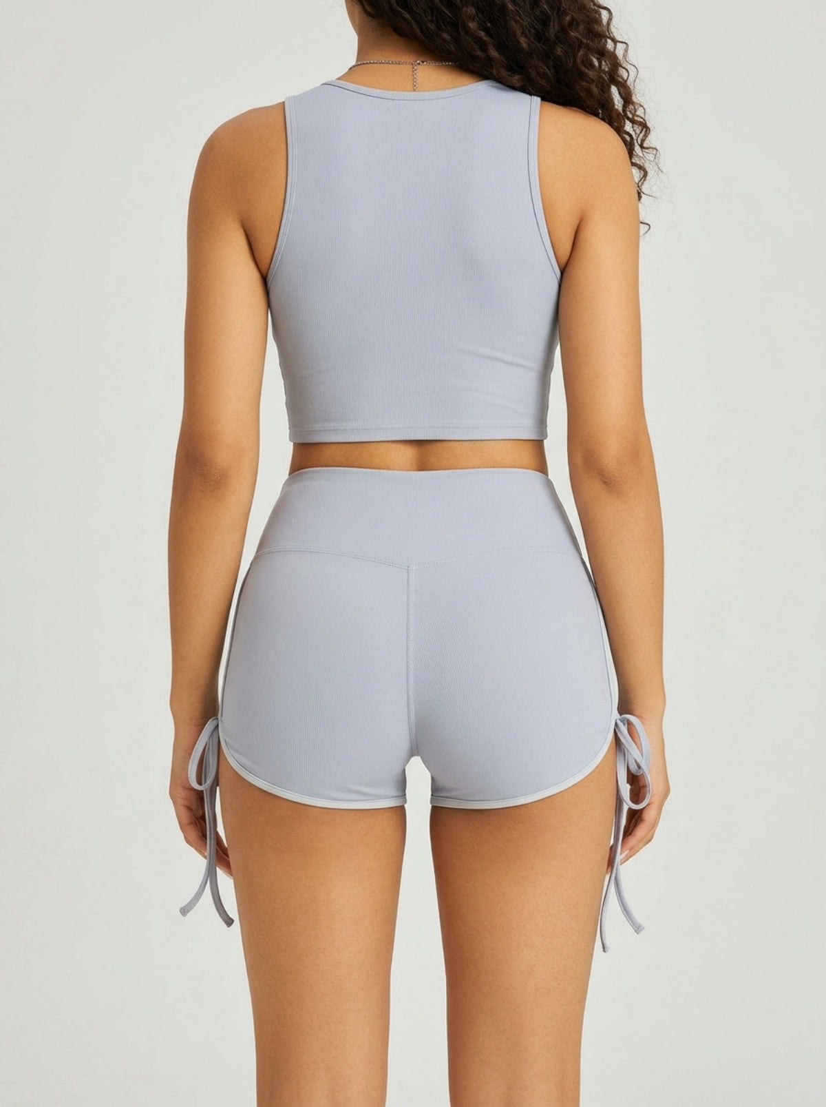 MOFEE Sculpt High-Waist Biker Shorts in Soft Gray