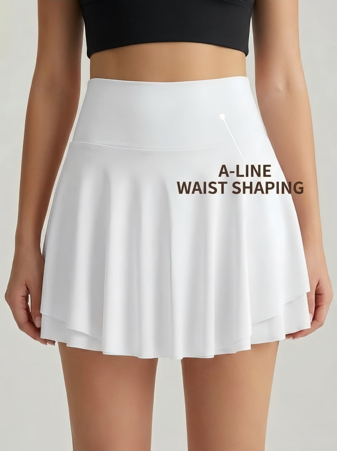 MOFEE Smooth High-Waist A-Line Skort in White