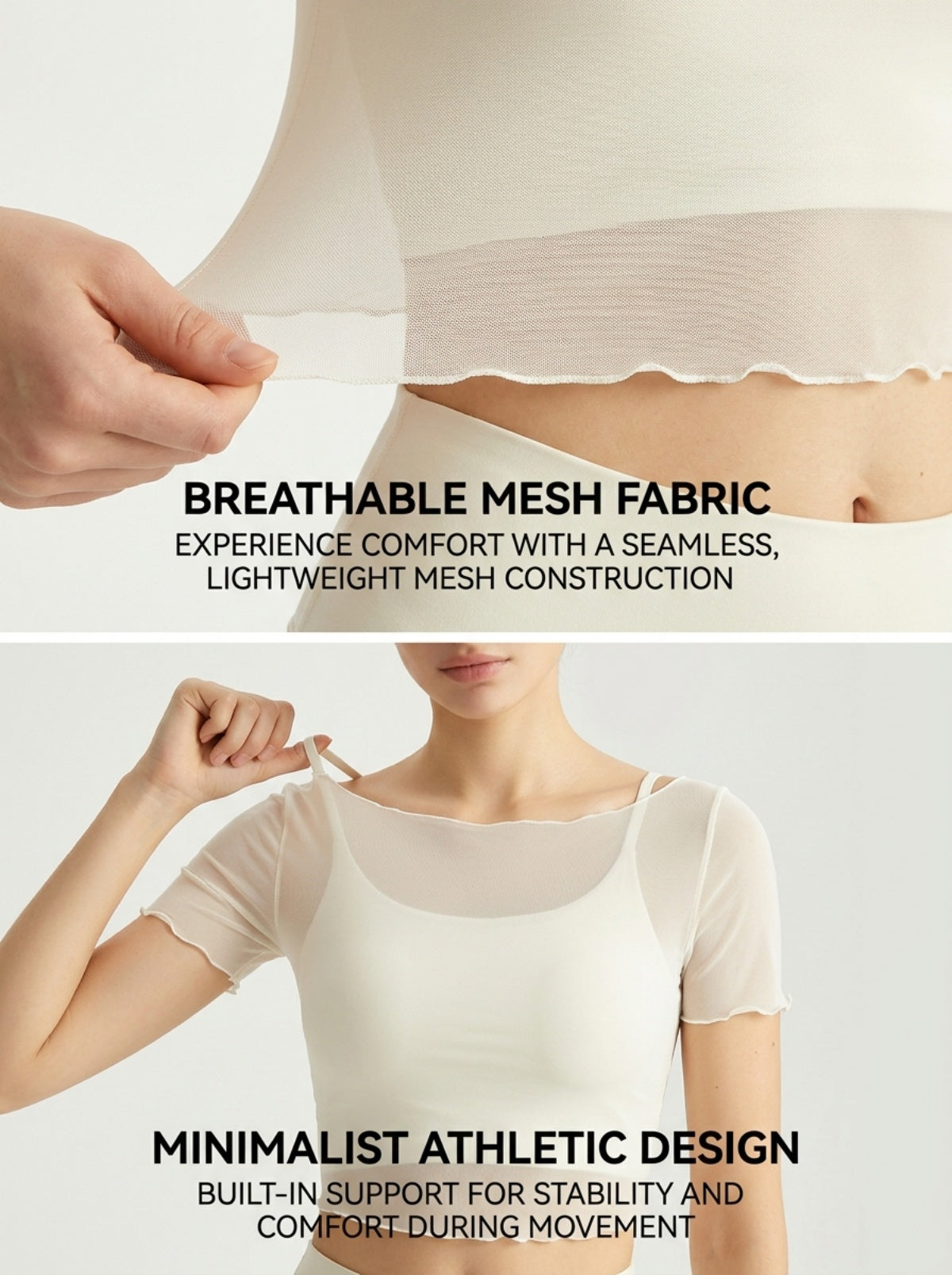 MOFEE Sheer Mesh Short Sleeve Cover-Up Top in White