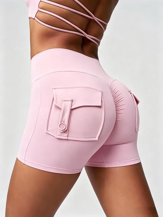 MOFEE Crisscross Back High-Waist Legging in Pink