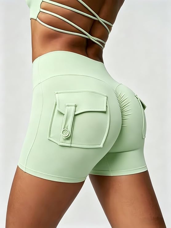 MOFEE Crisscross Back High-Waist Legging in Sage Green