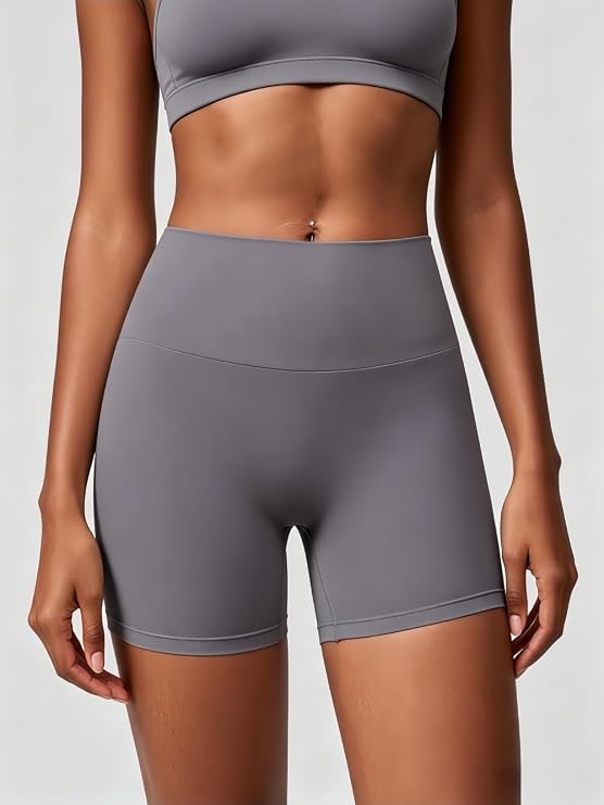 MOFEE Crisscross Back High-Waist Legging in Soft Gray