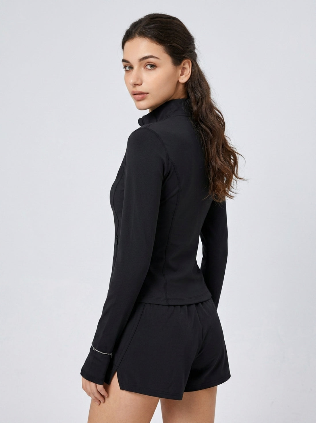 MOFEE Lightweight Zip-Front Training Jacket in Black