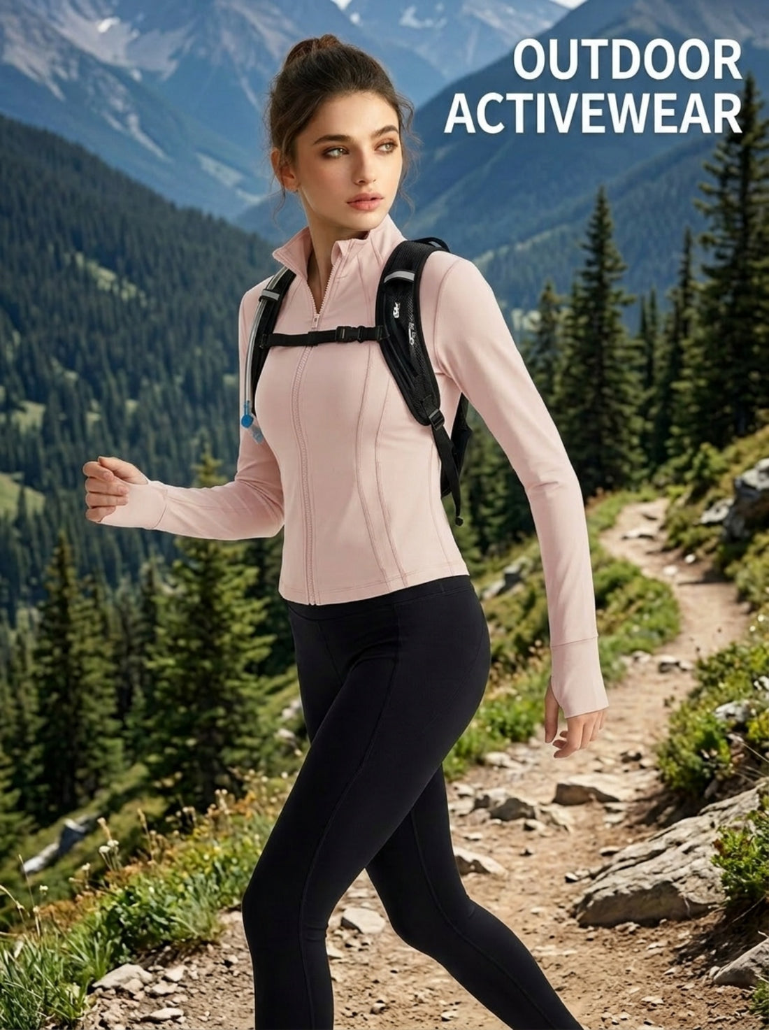 MOFEE Lightweight Zip-Front Training Jacket in Pink