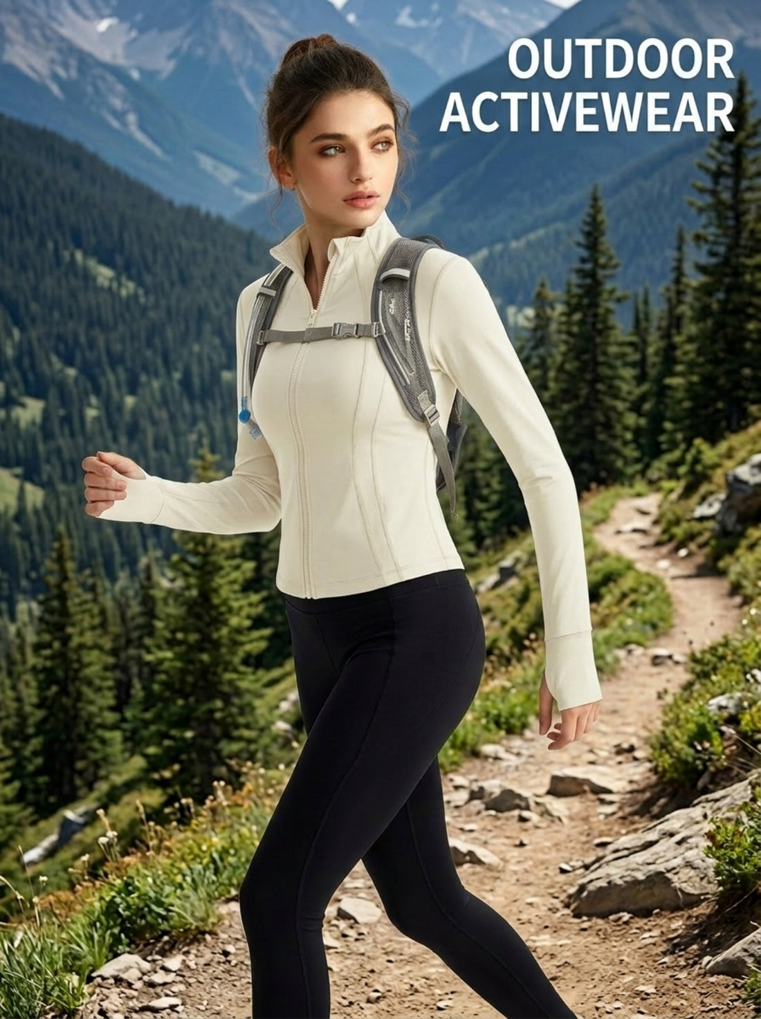 MOFEE Lightweight Zip-Front Training Jacket in White