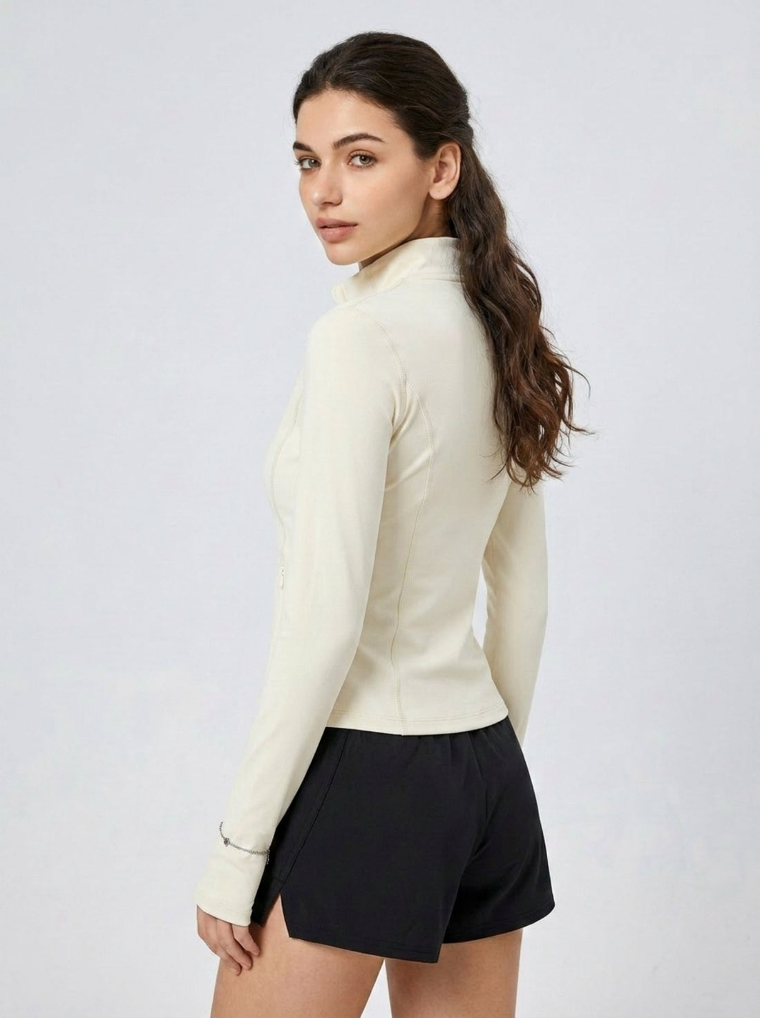 MOFEE Lightweight Zip-Front Training Jacket in White