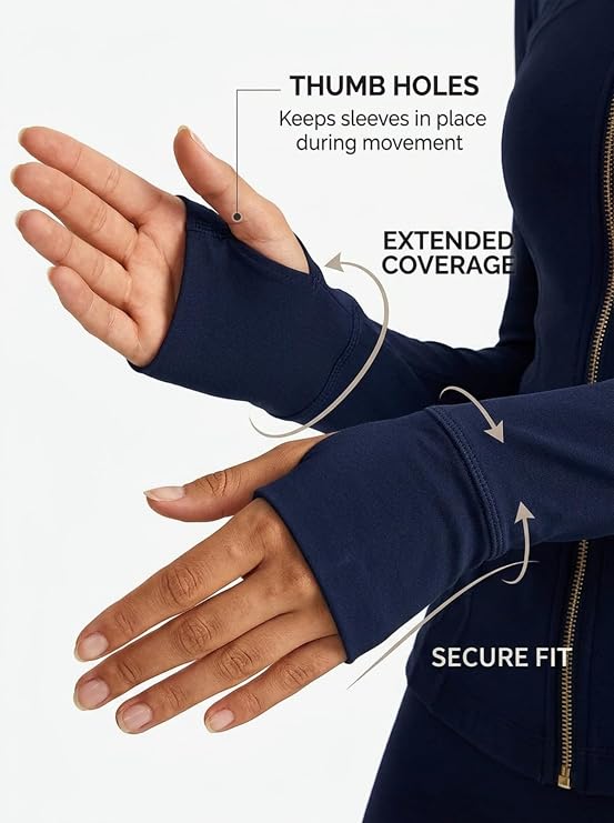 MOFEE Mock Neck Zip-Front Training Jacket in Blue