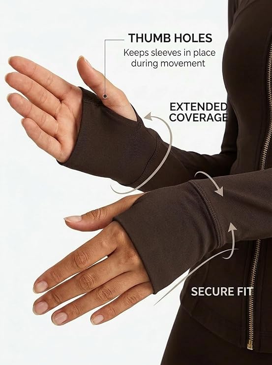 MOFEE Mock Neck Zip-Front Training Jacket in Coffee Brown
