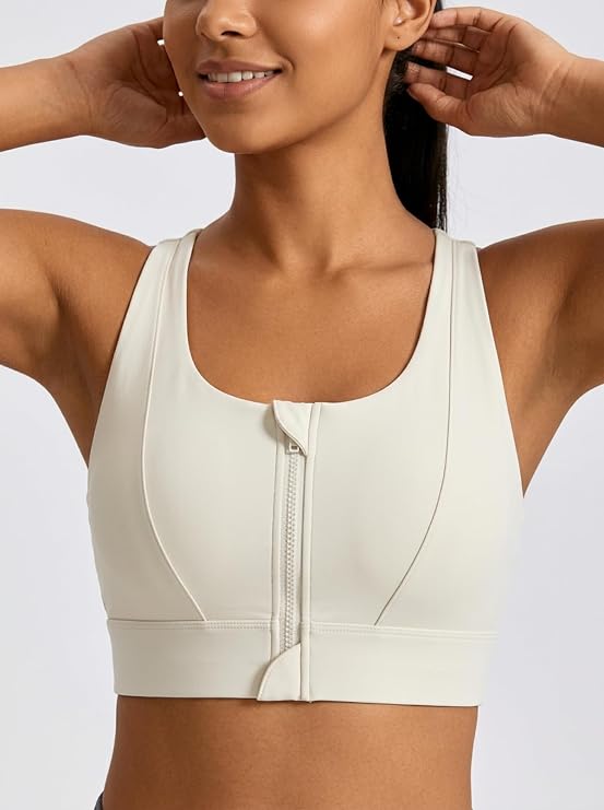 MOFEE Scoop Neck Longline Sports Bra in White