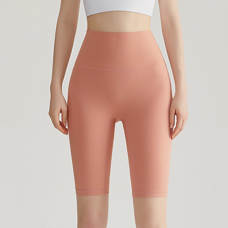 MOFEE High-Waist Biker Short WFK-016 in Coral Red