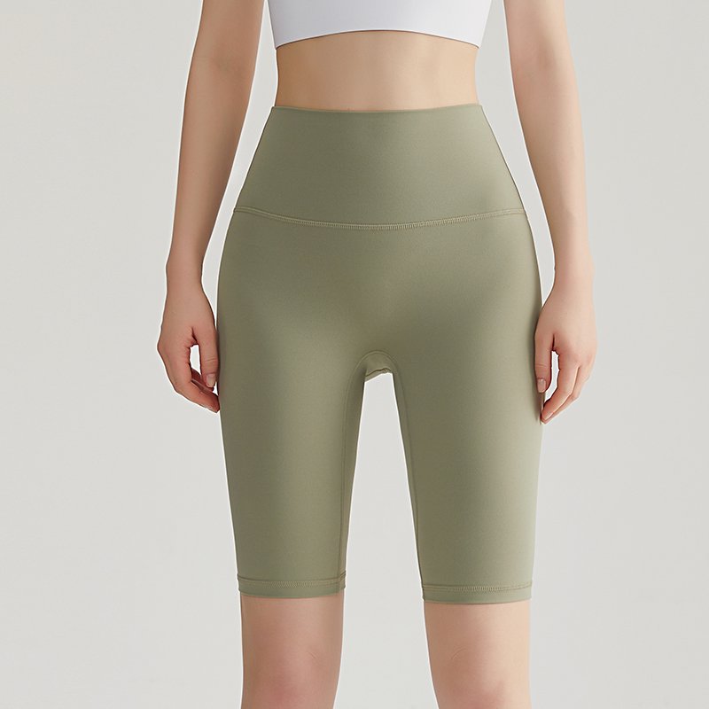 MOFEE High-Waist Biker Short WFK-016 in Mustard Green