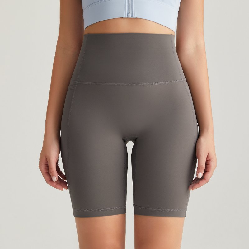 MOFEE High-Waist Biker Short WFK-5012 in Stone Gray