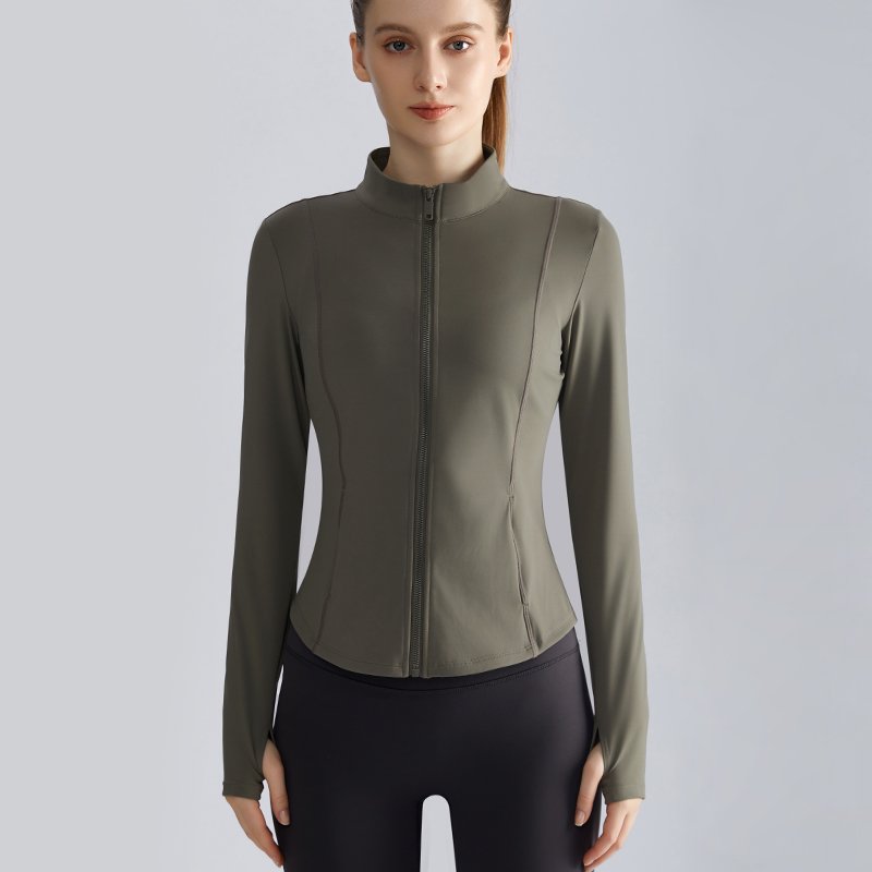 MOFEE Zip-Front Training Jacket WT-056 in Brown