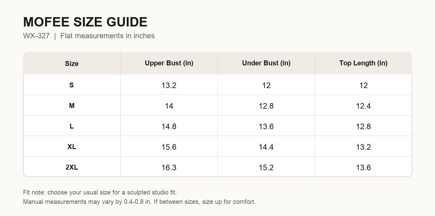 MOFEE Size Guide WX-327