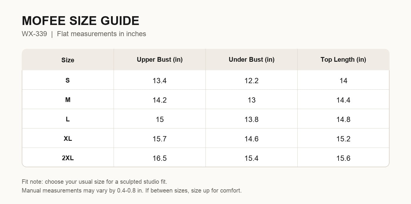 MOFEE Size Guide WX-339