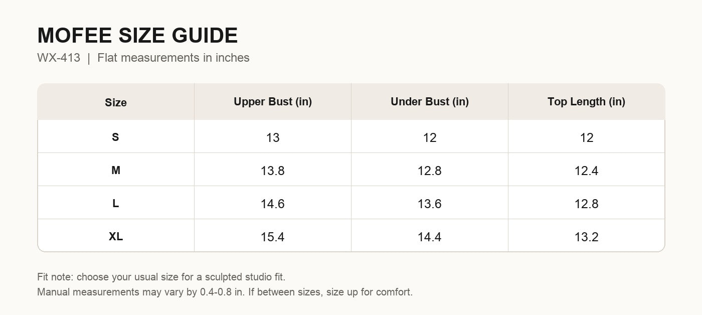 MOFEE Size Guide WX-413