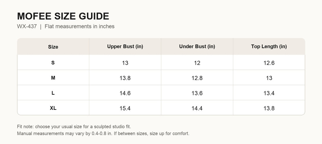 MOFEE Size Guide WX-437