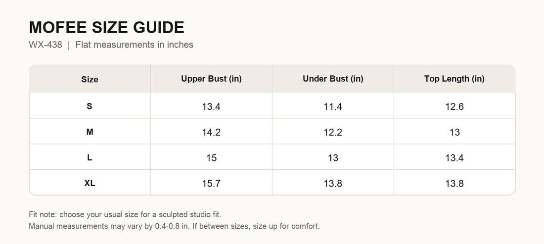 MOFEE Size Guide WX-438