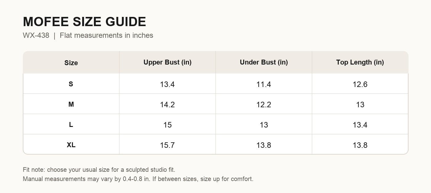 MOFEE Size Guide WX-438