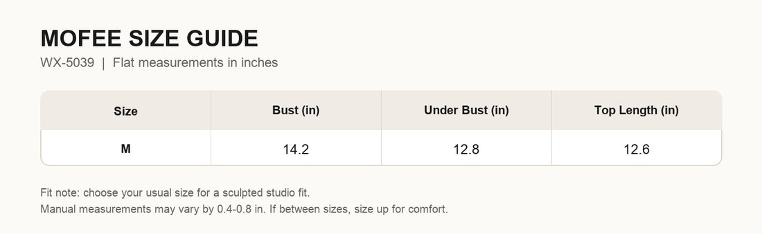MOFEE Size Guide WX-5039
