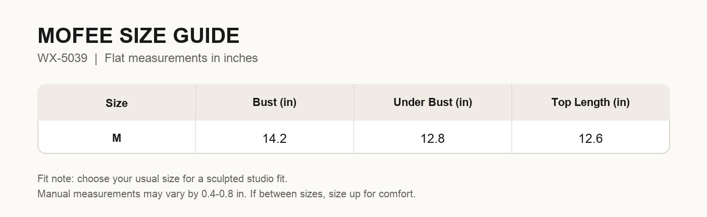 MOFEE Size Guide WX-5039
